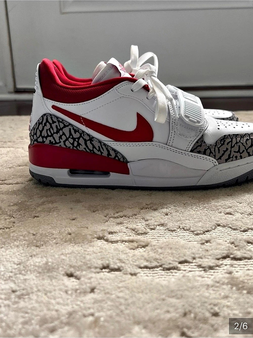 Nike Air Jordan Legacy 312 Low Sneakers White & Red Girls US 8 Like New